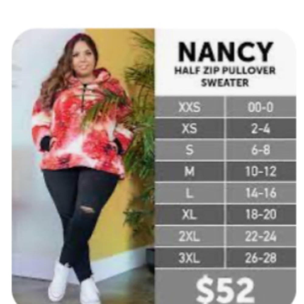 LuLaRoe Nancy Half Zip Pullover Sweater - Picture 7 of 8
